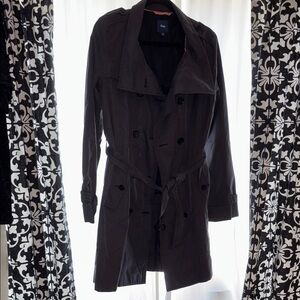 GAP Charcoal Coat with Orange Accent